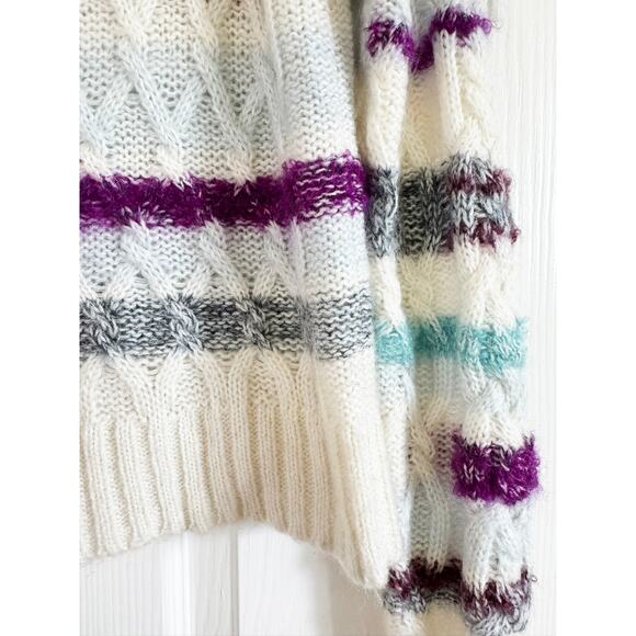 TANYA TAYLOR CABLEKNIT LORA STRIPED SWEATER - Picture 4 of 8